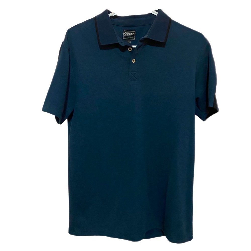 Blue Guess Cotton-pique Polo Shirt Medium